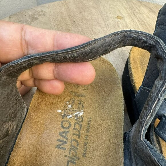 Naot Womens Size 41 10 Blue Leather Sandals with adjustable Straps & Rubber Sole - Picture 9 of 10